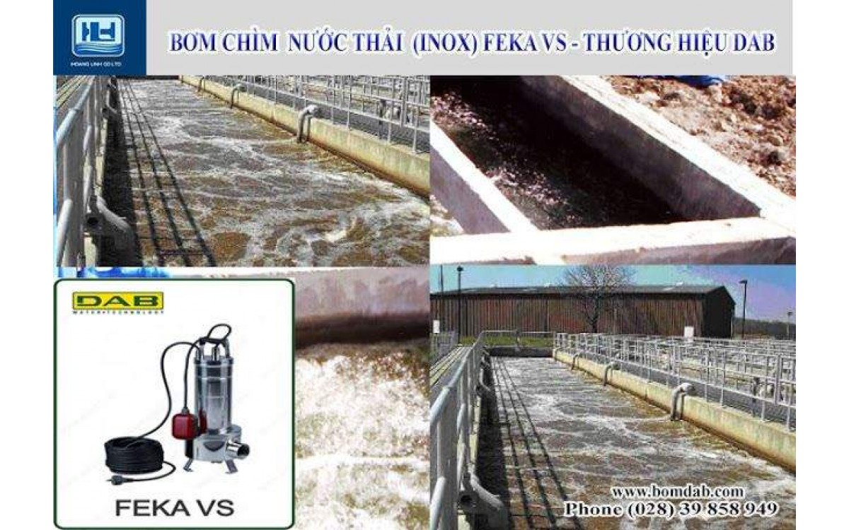 Máy bơm hút cặn bụn sạch với bơm chìm FEKA VS