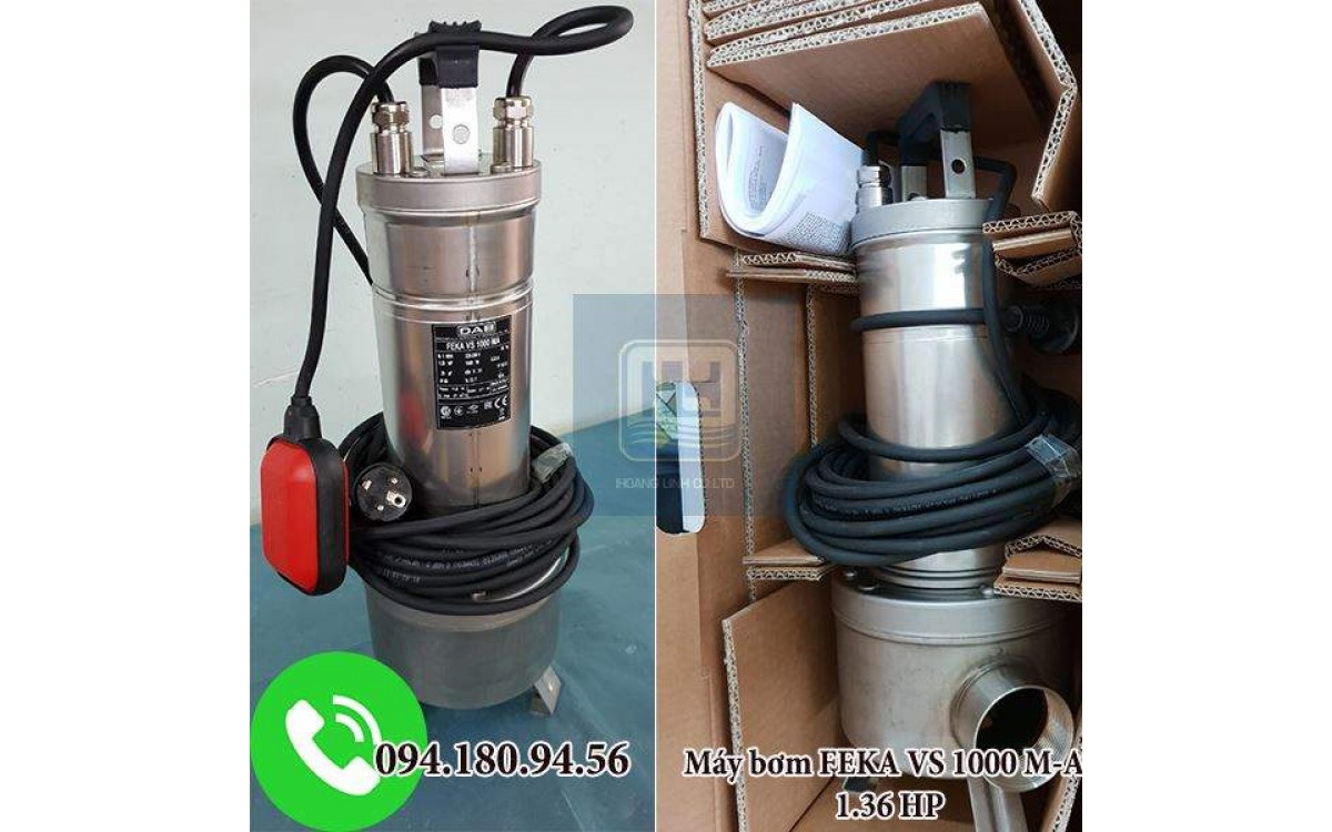MÁY BƠM CHÌM NƯỚC THẢI INOX CÔNG SUẤT 1.36 HP CHO MÔI TRƯỜNG AXIT LOÃNG