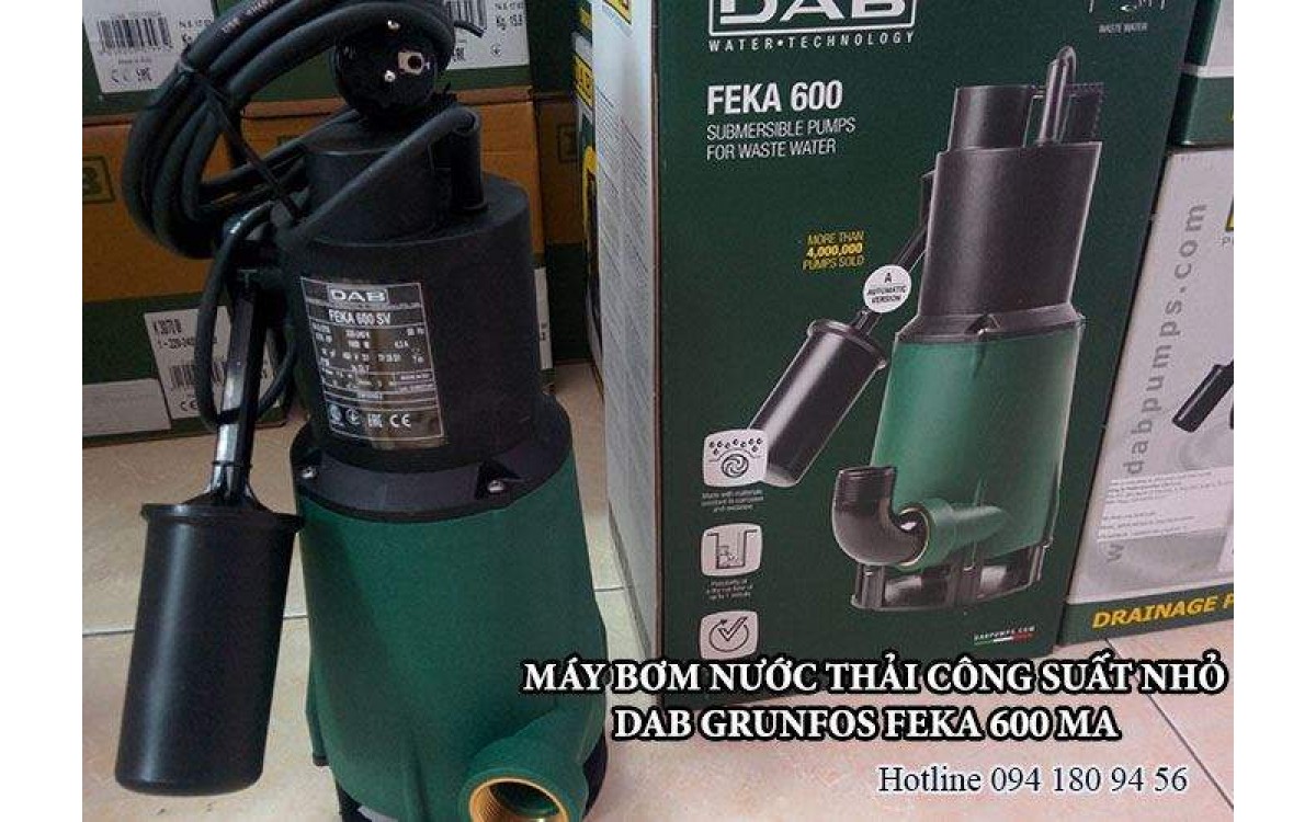 Máy bơm chìm thoát nước thải FEKA 600 MA đa năng cho công trình nhỏ