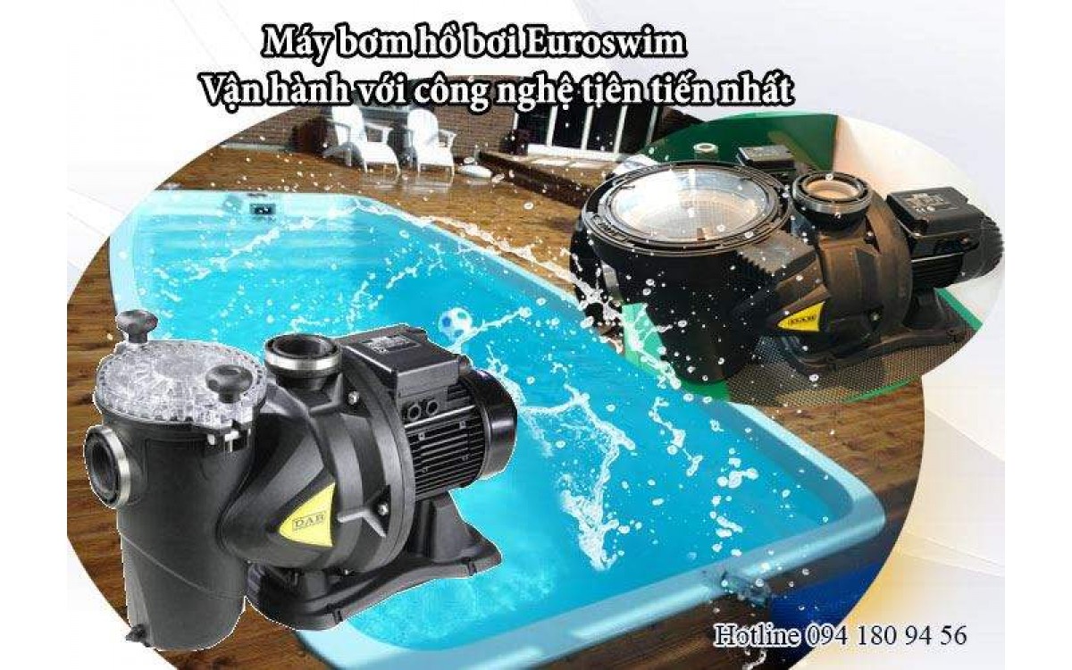 Máy bơm bể bơi công suất 1 ngựa 1 HP hot năm 2019 - Eurosiwm 100M DAB