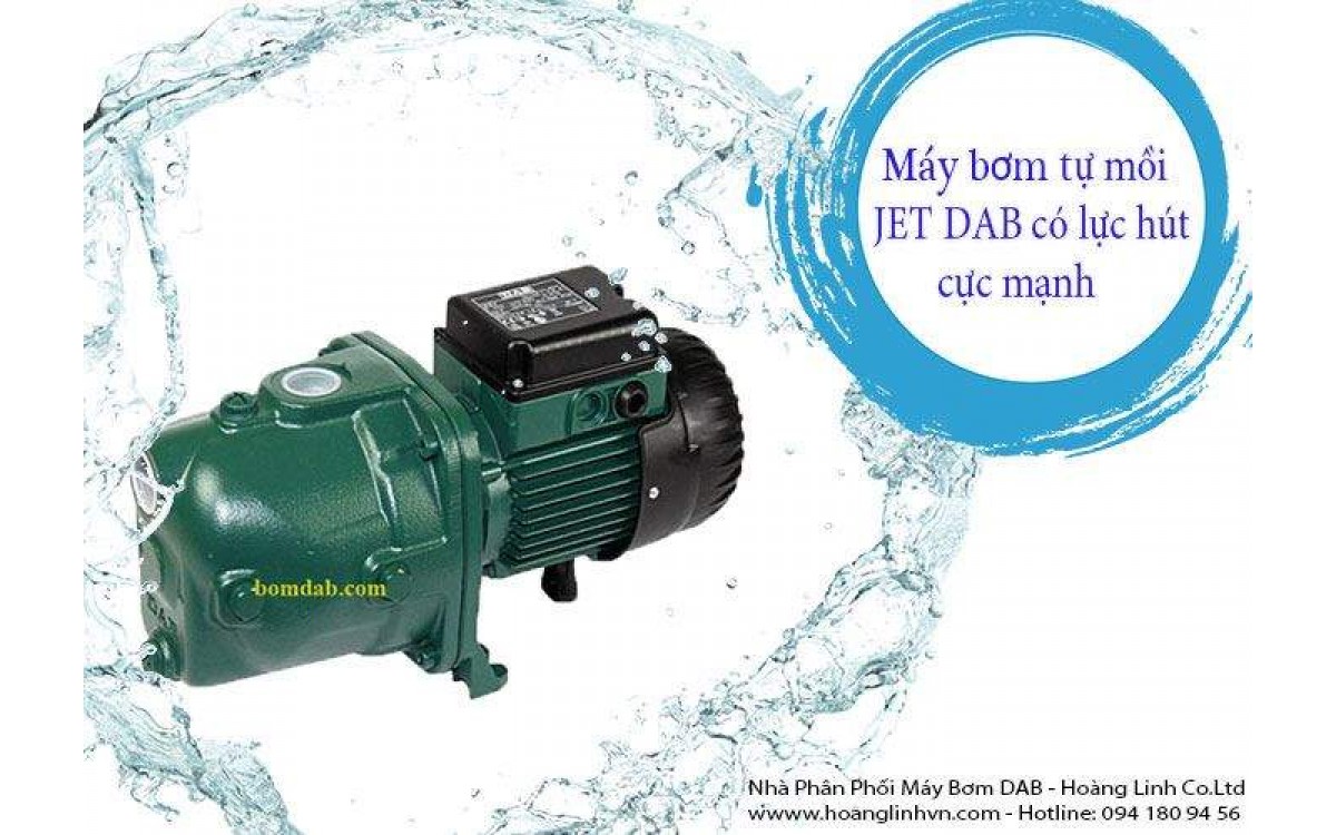 Máy bơm tự mồi JET DAB nổi bật với lực hút mạnh 
