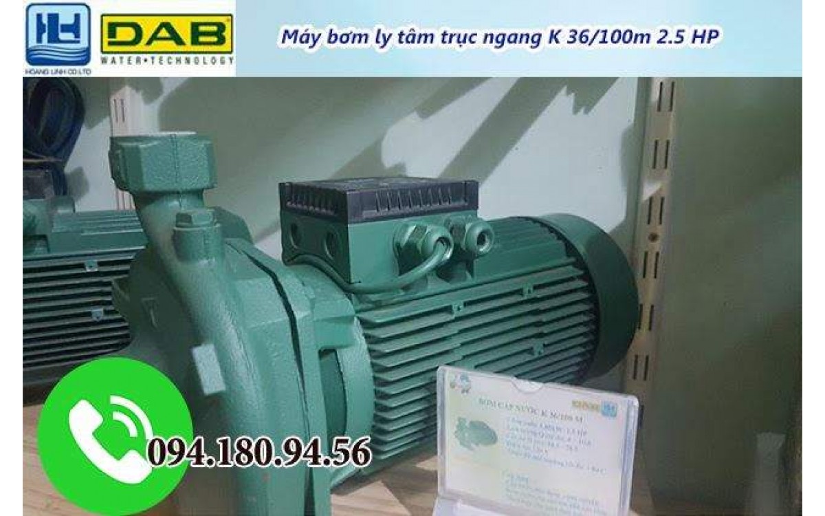 MÁY BƠM LY TÂM CHO BỂ NGẦM, GIẾNG KHƠI HÚT SÂU 24M - BƠM K 36/100M 2.5HP HÃNG DAB Ý