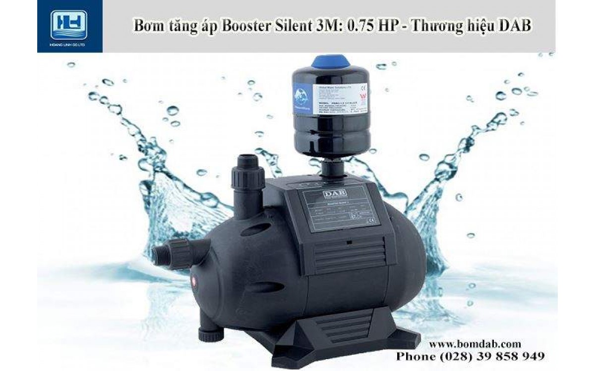 Máy bơm tăng áp Booster Silent tự động chạy và dừng bằng mạch điện tử